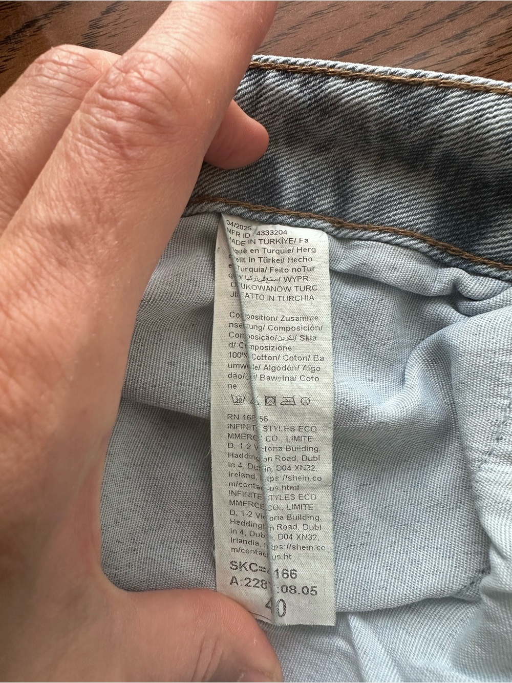 Made in Turkey Embroidered Wide Leg Jeans 100% Cotton Size 40( US 10) - Picture 7 of 7